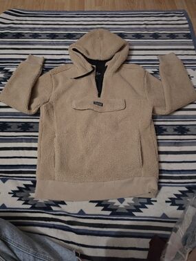 Hollister Women's Tan Sherpa Hoodie Pullover